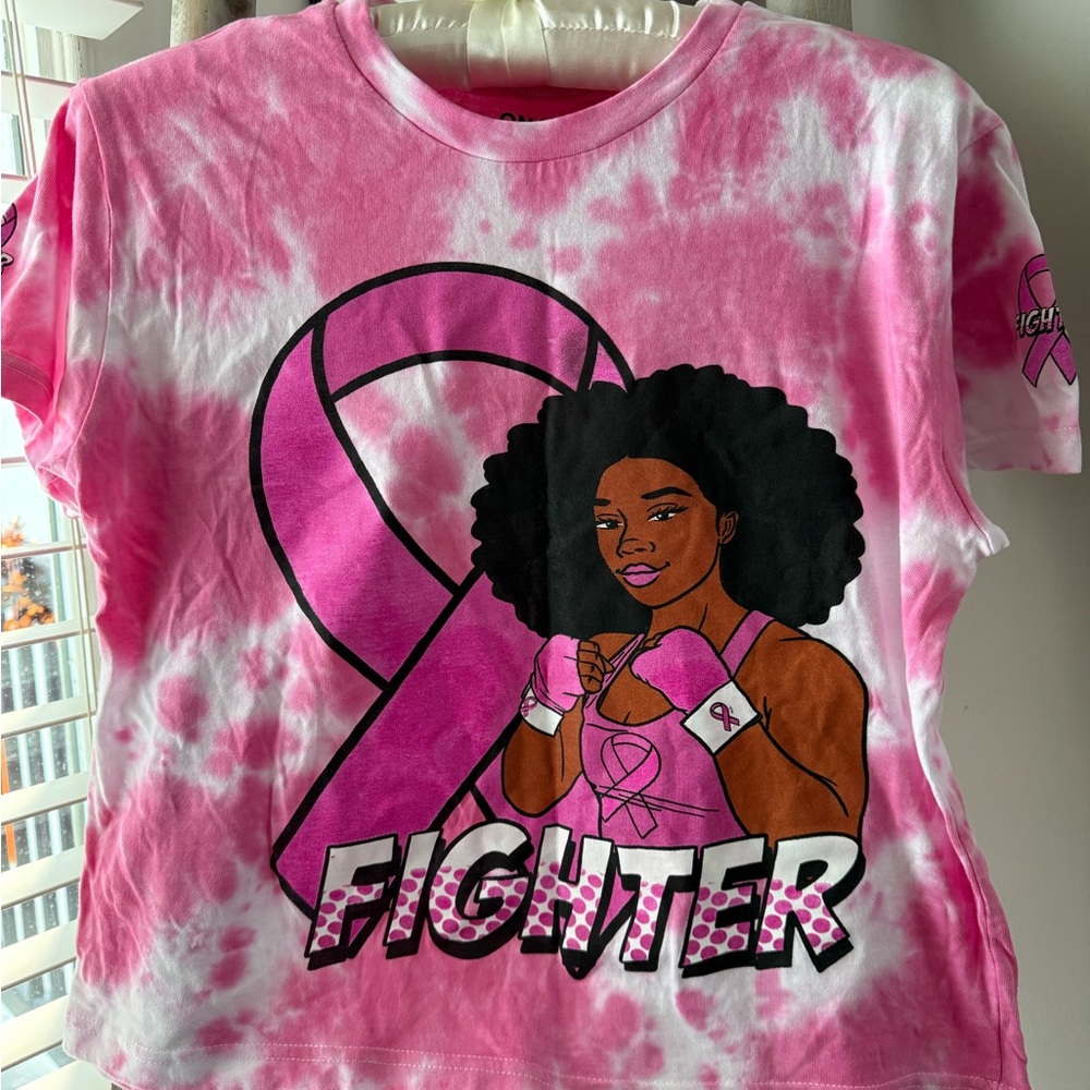 Pink Tie-Dye Fighter Graphic T-Shirt